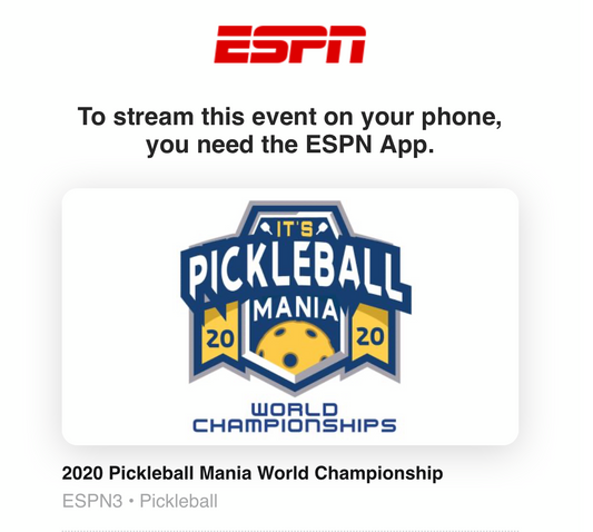 Live Pickleball on ESPN: Sport Continues in the Face of COVID-19 with It's Pickleball Mania World Championships | Pickler Pickleball